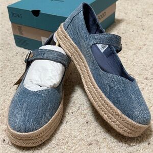 TOMS Carolina Mary Jane Dark Sky Denim New in Box Size 8